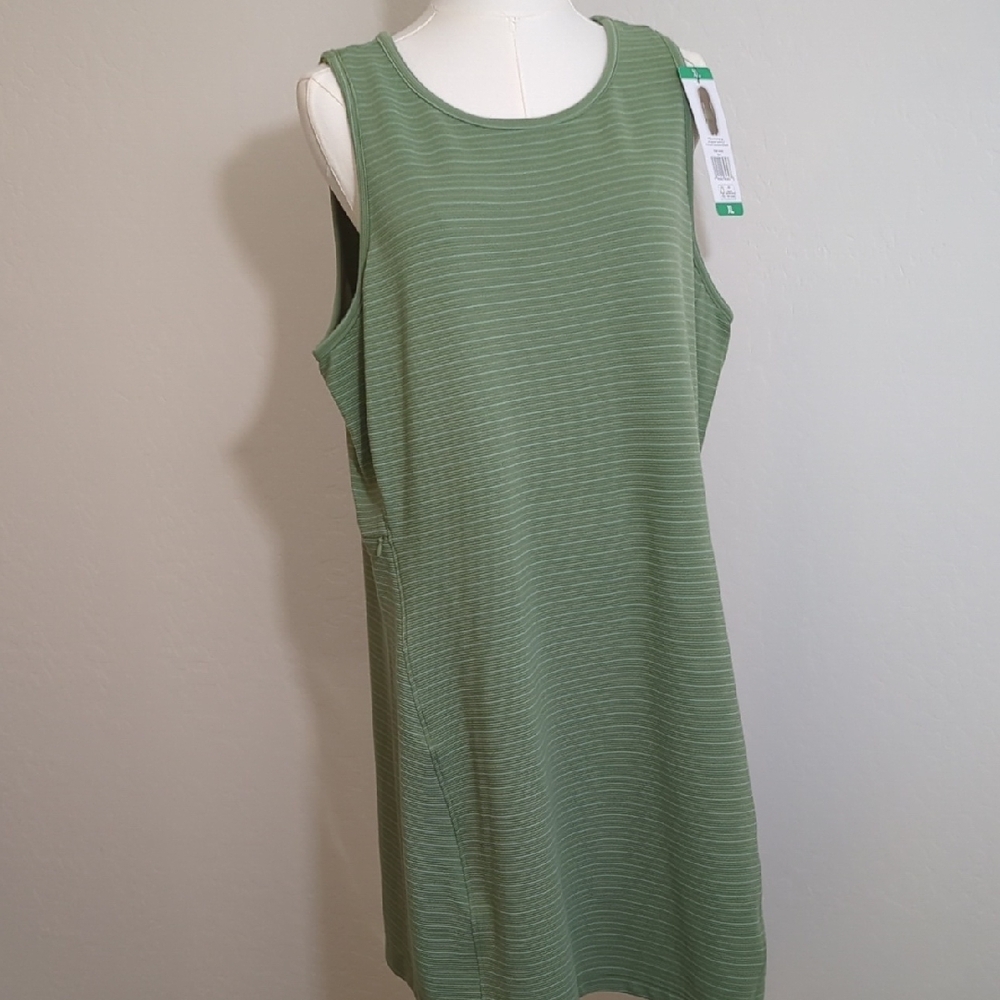 Hi-Tec striped Sleeveless Ottoman Dress XL Green new